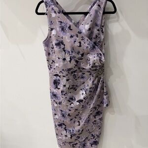 Alex Evenings Lavender Floral Midi Dress
